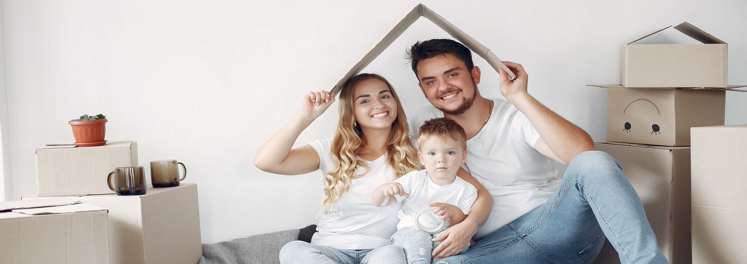 Family moving and using a boxes